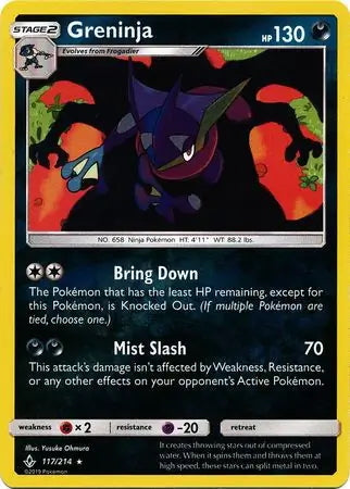 Unbroken Bonds Greninja #117/214 reverse holo